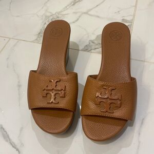Tory Burch Everly Wedge Slide with tonal logo